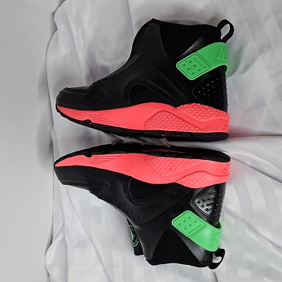 NIKE AIR HUARACHE WOMEN'S SIZE 10 SNEAKERS BLACK,PINK,LIME GREEN HIGH TOPS - Picture 5 of 10